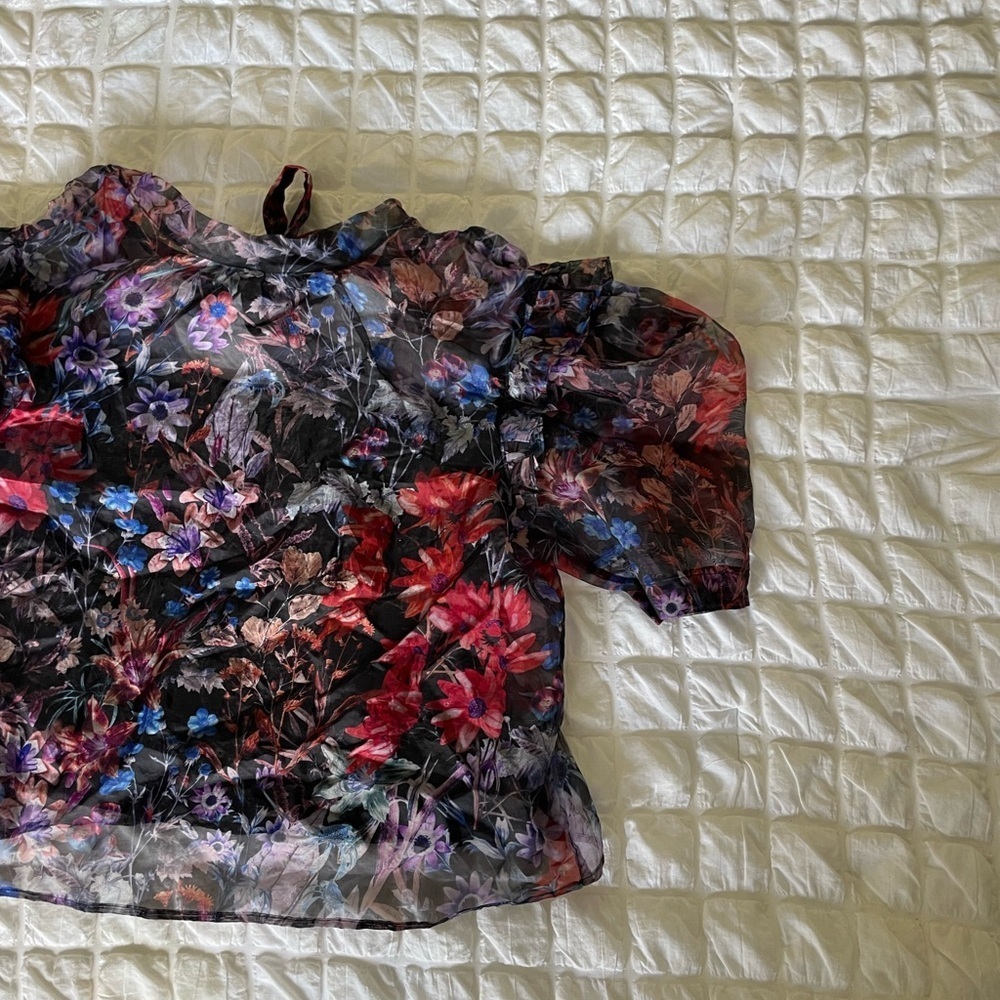 Anthropologie Maeve floral organza top - Picture 4 of 10